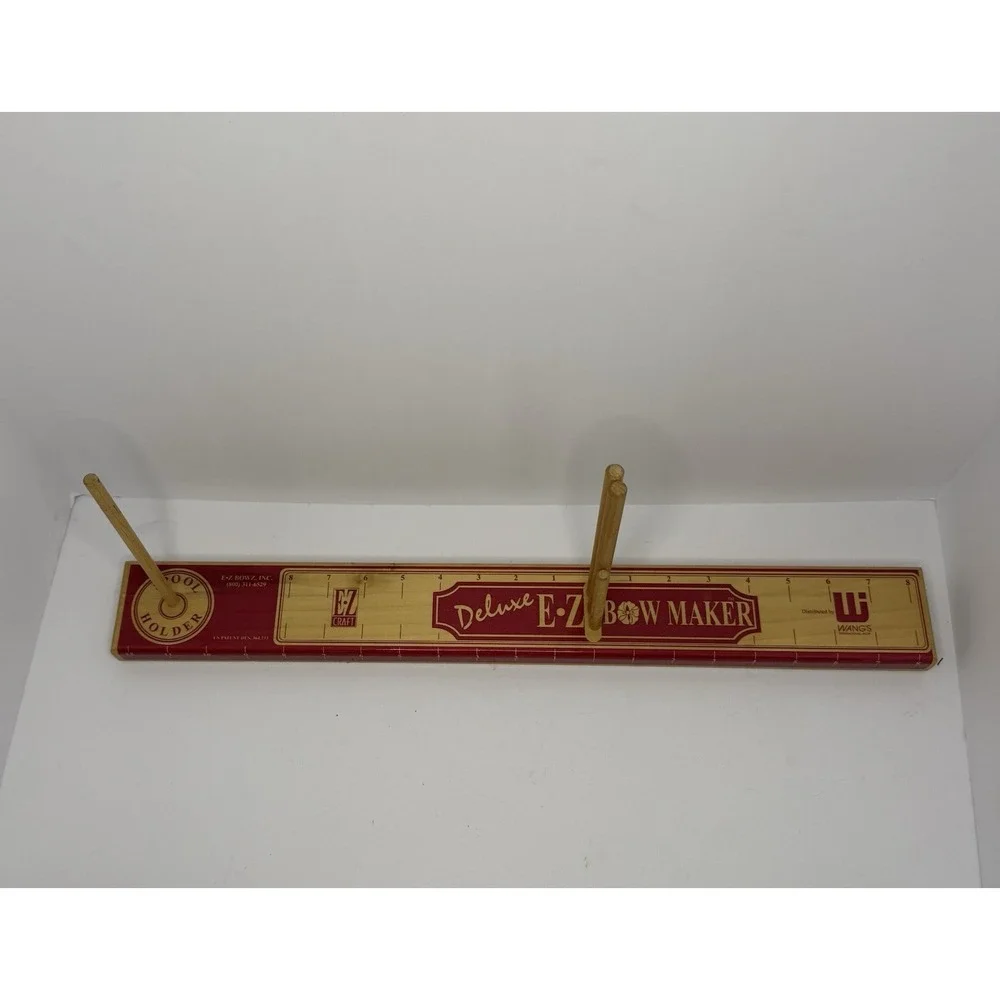 VINTAGE Deluxe E Z Bow Maker W/ Ribbon Spool Holder EZ Craft Red